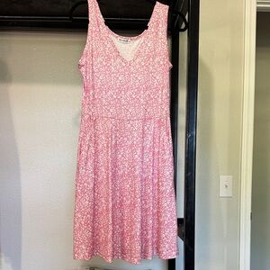 HINT OF Pink Floral V-Neck Midi Dress